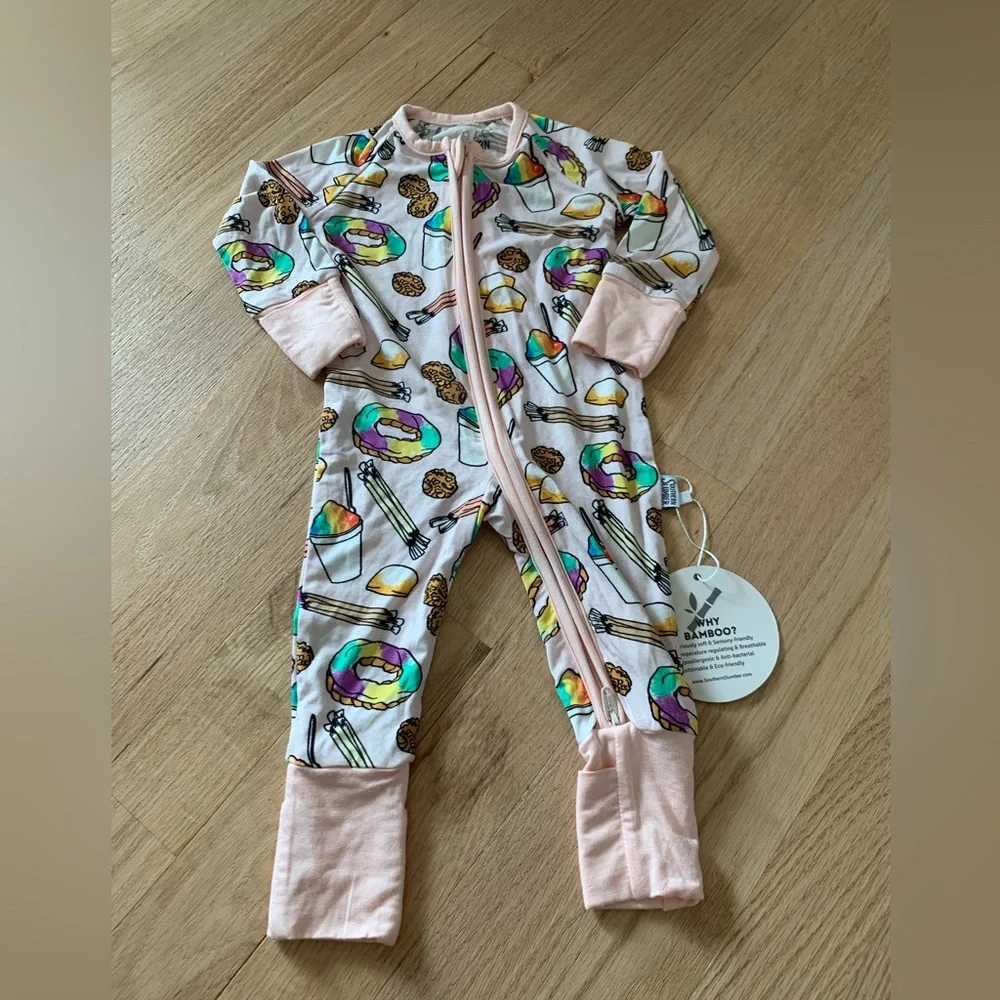 Southern Slumber Sweets Bamboo Pajamas 0–3M NWT Zip One Piece